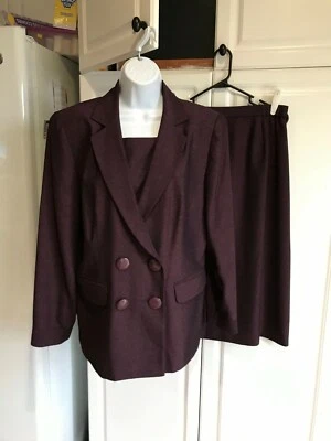 Conjunto blazer/falda Ben Marc International para mujer de segunda mano talla 12 púrpura Foto 1 de 4