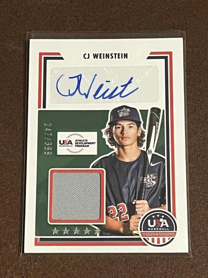 2022 USA Stars & Stripes Material Signatures Auto / Relic #36 CJ Weinstein /399 - Image 1 of 2