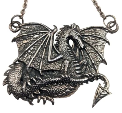 Sterling Silver 925 Winged Dragon Necklace Courtney Davis Peter Stone Jewelry - Image 1 of 4