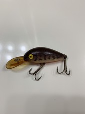 Vintage Rebel Super R Brown Craw rattle crankbait lure 
