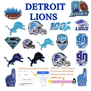 Detroit-Lions Football Stickerei Aufnäher Bügeln, Nähen (Optionen auswählen)✈Thai von USPS - Bild 1 von 39