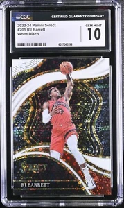 RJ Barrett 2023-24 Panini Select Courtside White Disco #/75 SP CGC 10 GEM MT - Picture 1 of 2