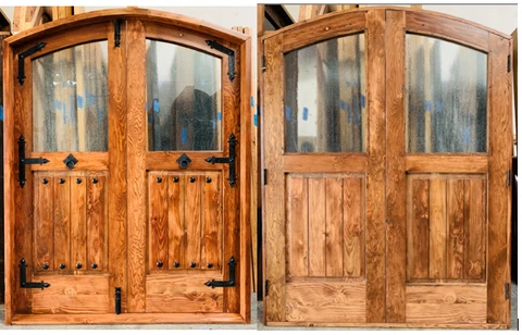 Rustic door solid wood oak mahogany alder birch maple Choose species/size Glass Cover