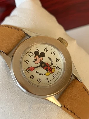 1970's Vintage Mickey Mouse Watch By Bradley Mechanical Walt Disney Rare Swiss - Image 1 of 4