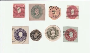 UNITED STATES LOT OF 8 ASSORTED CUT SQUARES - Picture 1 of 2