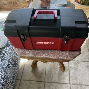 Craftsman Tool Box Plastic with Lid Storage Tote Tray 19.5 inch Wide 9 Deep - Picture 1 of 7