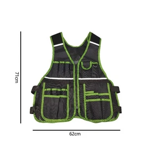 Tool Vest with Pockets Adjustable Work Vest for Electricians and For Carpenters - Picture 1 of 20