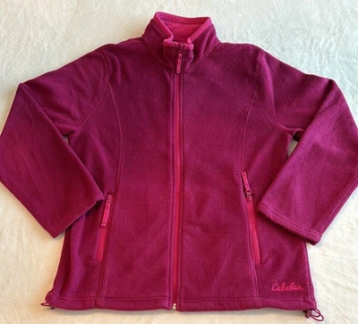 Chaqueta Cabela’s Fleece Cremallera L Magenta Dobladillo Ajustable Mujer’s Cremallera Completa Otoño Usada en Excelente Condición Foto 1 de 4