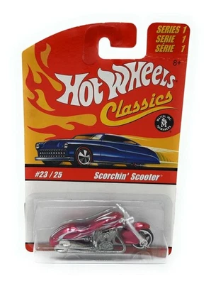 Hot Wheels Classics Serie 1 #23 Scorchin Scooter rose International Blister - Photo 1/2