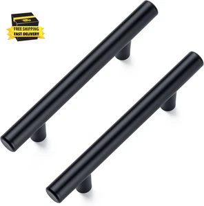 10 Pack Cabinet Pulls Matte Black Stainless Cabinet Handles, for Kitchen and Bat - Picture 1 of 7