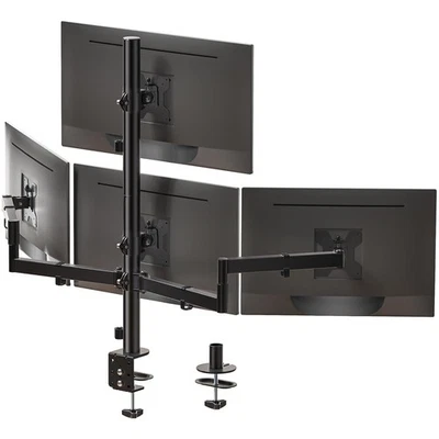 Quad Monitor Mount for 13-27 Inch Screens, Fully Adjustable 4 Monitor Stand w... - Image 1 of 4
