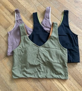 Paquete de 3 tops reversibles Una Pluma Vinyasa GRANDES algodón orgánico yoga senderismo - Imagen 1 de 6