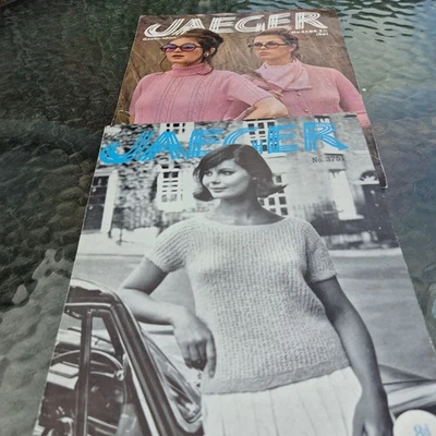 2 Original Jaeger  Ladies Sweater  Knitting Patterns  4184 3751 - Image 1 of 3