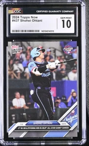 SHOHEI OHTANI, 2024 Topps Now #437 CGC 10GM, "2024 NL MVP - HITTING 🚀🚀"🔥🔥 - Picture 1 of 2