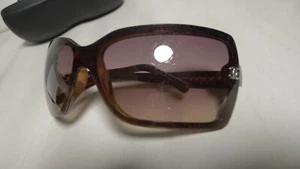 CHANEL SUNGLASSES W-CASE RECTANGLE HINGED ARMS  AMBER LENS CC LOGO VINTAGE - Picture 1 of 15