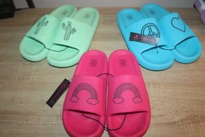 NWT NoBo No Boundaries Pillow Slides Women's Sandals Blue, Pink or Green - Picture 1 of 15