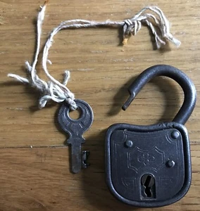 Vintage German Padlock & Skeleton Key - Picture 1 of 5