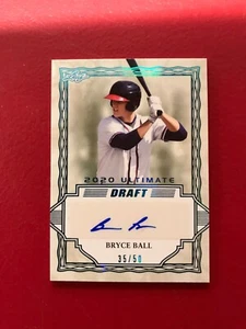 2020 Leaf Ultimate Draft Bryce Ball Autograph Teal Foil 35/50 #BA-BB3 Braves - Picture 1 of 2