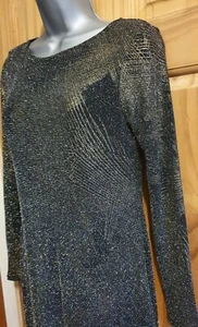 Atemberaubendes mittellanges Kleid Dorothy Perkins und schwarz Glitzer Größe 10. Neu - Bild 1 von 9