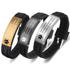 Personalized Medical Alert Bracelets Silicone Adjustable ID Bracelets Wristband