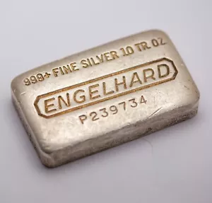Engelhard 10 Unzen Vintage 0,999+ Silberbarren Possen Kissen Top Vintage Laib Style - Bild 1 von 5