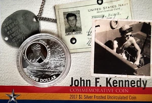 2017 Solomon Island John F. Kennedy Frosted Silver Dollar (in Assay). - Picture 1 of 9