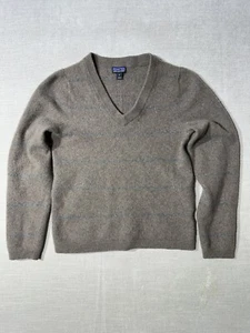 Patagonia Cashmere Wool Blend Sweater Brown Youth Kids Medium V Neck - Picture 1 of 8