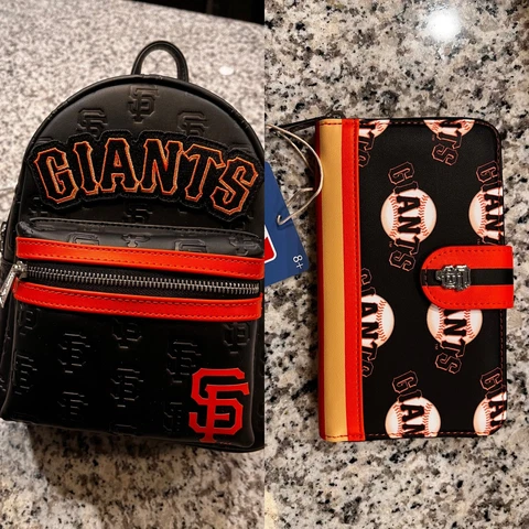 Loungefly MLB San Francisco Giants Logo Mini Backpack, w/ Matching Wallet Cover