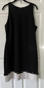 NWOT Ivanka Trump Woman's Black Color block Sleeveless Career Dress Zip Size 14 - Picture 1 of 6
