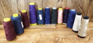 12 VTG Serger Thread lot Spools Cones In Assorted Colors lot - Picture 1 of 4