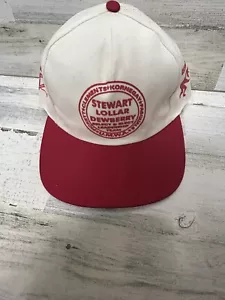 Vintage Stewart Lollar Taubeere weiß Netz Trucker Druckknopflasche Mütze verstellbar - Bild 1 von 6