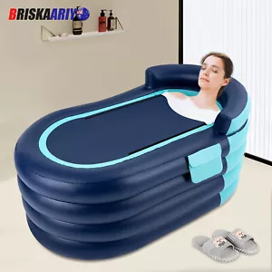 140*84cm Inflatable Portable Bathtub Water Tub Folding PVC Adult Spa Bath Bucket - Picture 1 of 24