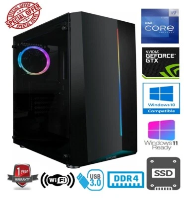 i9 GAMING PC - INTEL CORE i9 12900K 32GB RAM 1TB SSD NVIDIA GEFORCE GTX1650 4GB - Image 1 of 4