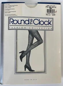 Vintage 90's Round the Clock Lace Flowers Pantyhose - Style 388 Size C/D - Ivory - Picture 1 of 4