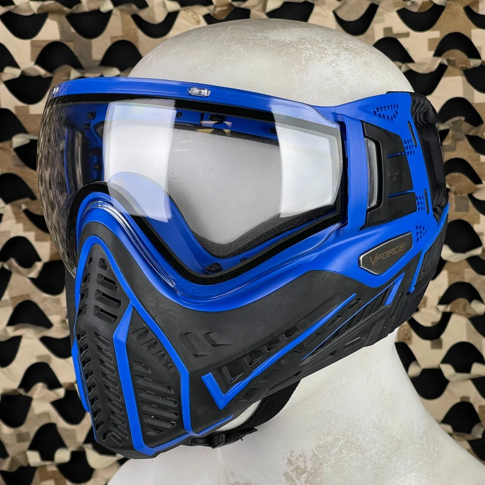 NEW V-Force Profiler 2.0 Paintball Mask - Black/Blue - Clear - Image 1 of 4