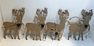 Arts & Craft Reindeer Christmas Ornaments With Bell and Bow - Picture 1 of 6