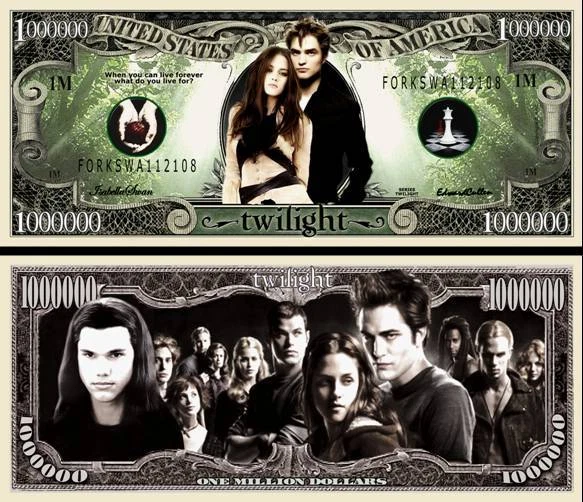 Twilight Million Dollar Bill Play Funny Money Novelty Note with FREE SLEEVE