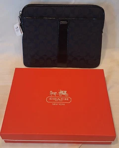 NEW Coach Case Universal Tablet Sleeve 63139B Signature Black NWT Red Coach Box - Picture 1 of 7