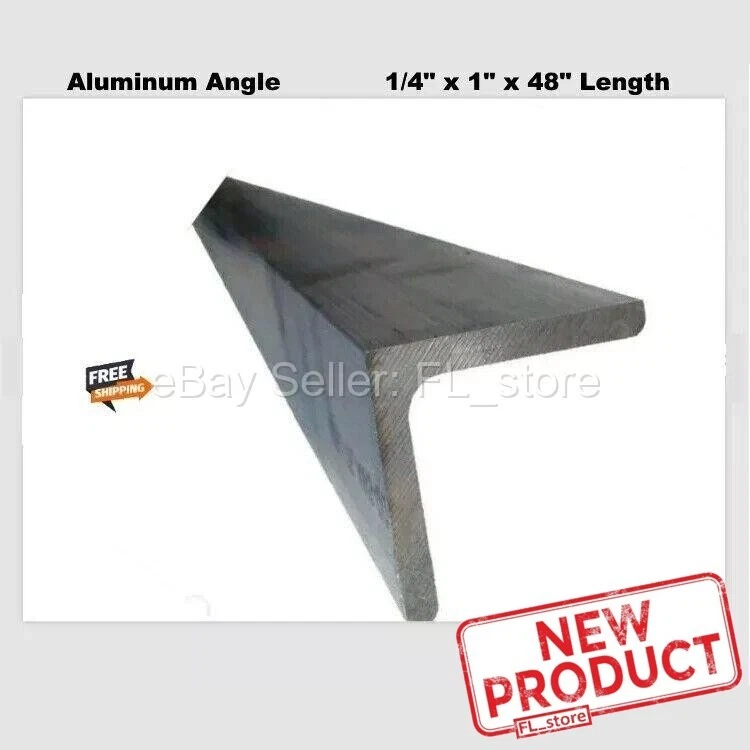 Алюминиевый угол 1/4 дюйма длина 1 дюйм x 4 фута неполированный сплав 6061 90 градусов запас - Изображение 1 из 4