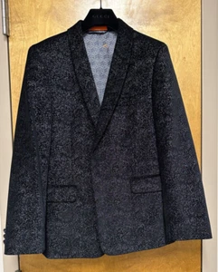 Tallia Boys Size Size 16 Regular Black and Silver Sport Coat - Picture 1 of 6