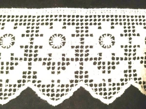 Bordo decorativo pizzo pat floreale per scaffali cucito bianco 4" largo dalla Germania - Foto 1 di 2