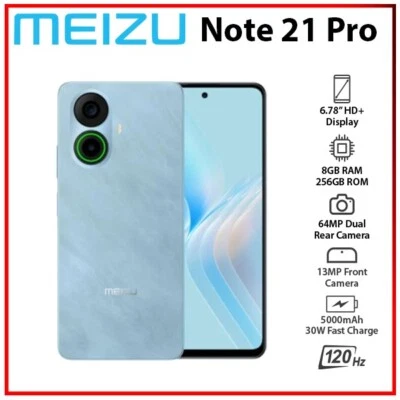 (New) MEIZU Note 21 Pro 8GB+256GB BLUE Dual SIM Unlocked Android Mobile Phone - Image 1 of 4