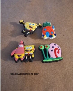 Croc Charms Spongebob Mixed Spongebob 4 pieces USA SELLER (Charms Only) - Picture 1 of 2