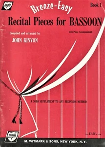 Breeze-Easy Book 1 Recital Pieces for Bassoon w/Piano Accompaniment 30 songs - Picture 1 of 2