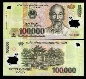 500,000 Vietnamese Dong New 100000 x 5 Circulated Vietnam Currency VND BANK NOTE - Picture 1 of 7