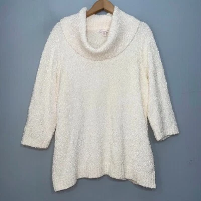 Suéter Cuello Capucha Grueso Marfil Talla Grande 2X Dinero Antiguo Elegante Minimalista Artístico Foto 1 de 4