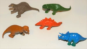 Spielzeug verschiedene Mini Dinosaurier Kunststoff Figuren 5 Stück Vintage Dinos - Bild 1 von 7