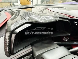 C8 Corvette Real Carbon Fiber Speedometer Gauge Cluster Cover Interior Cover - Picture 1 of 10