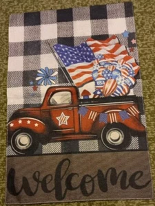 Welcome Patriotic Garden Flagge 12x18 Zoll doppelseitig, American Patriotic Truck - Bild 1 von 1