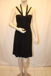 NEW BCBGMAXAZRIA BLACK JERSEY PLEATED MINI DRESS ACJ6F538/DC626 SIZE S - Picture 1 of 9